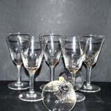Series of 6 antique wine glasses in blown glass from meisenthal 1900 12.5 cm