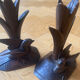 Carved wooden bird candlesticks - Black Forest