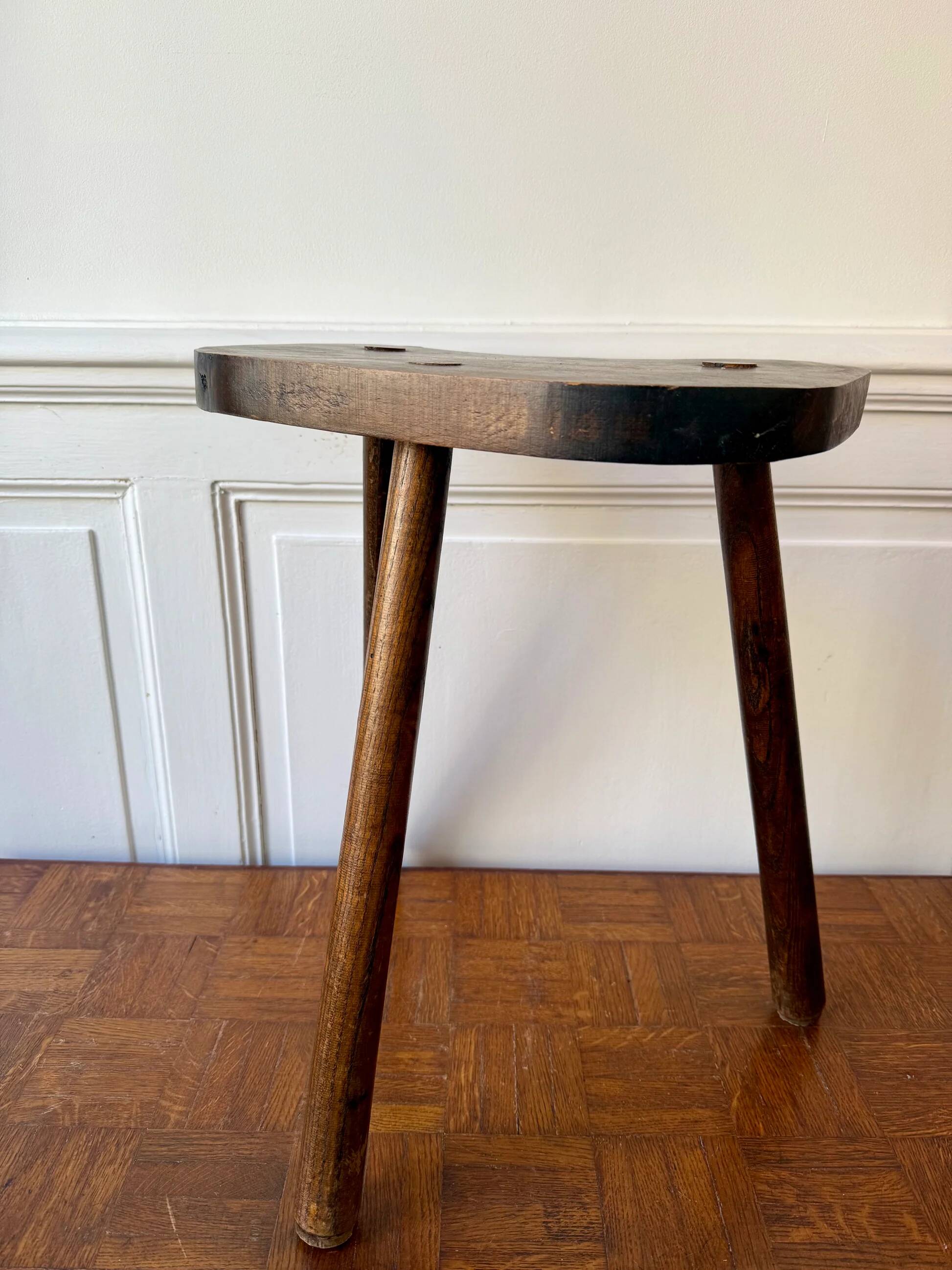 High wooden tripod stool
