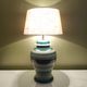 Scratched ceramic lamp green Gérard Danton for Roche Bobois