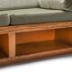 Three-seater sofa in moss green velvet and pitch pitch 1960