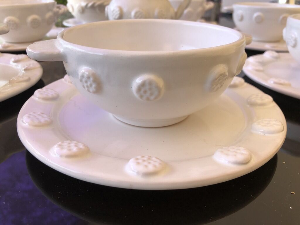 Breakfast service crafted earthenware