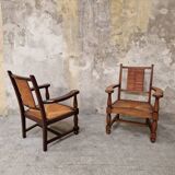 Pair of neo-Basque armchairs