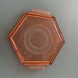 Art Deco pink glass plateau