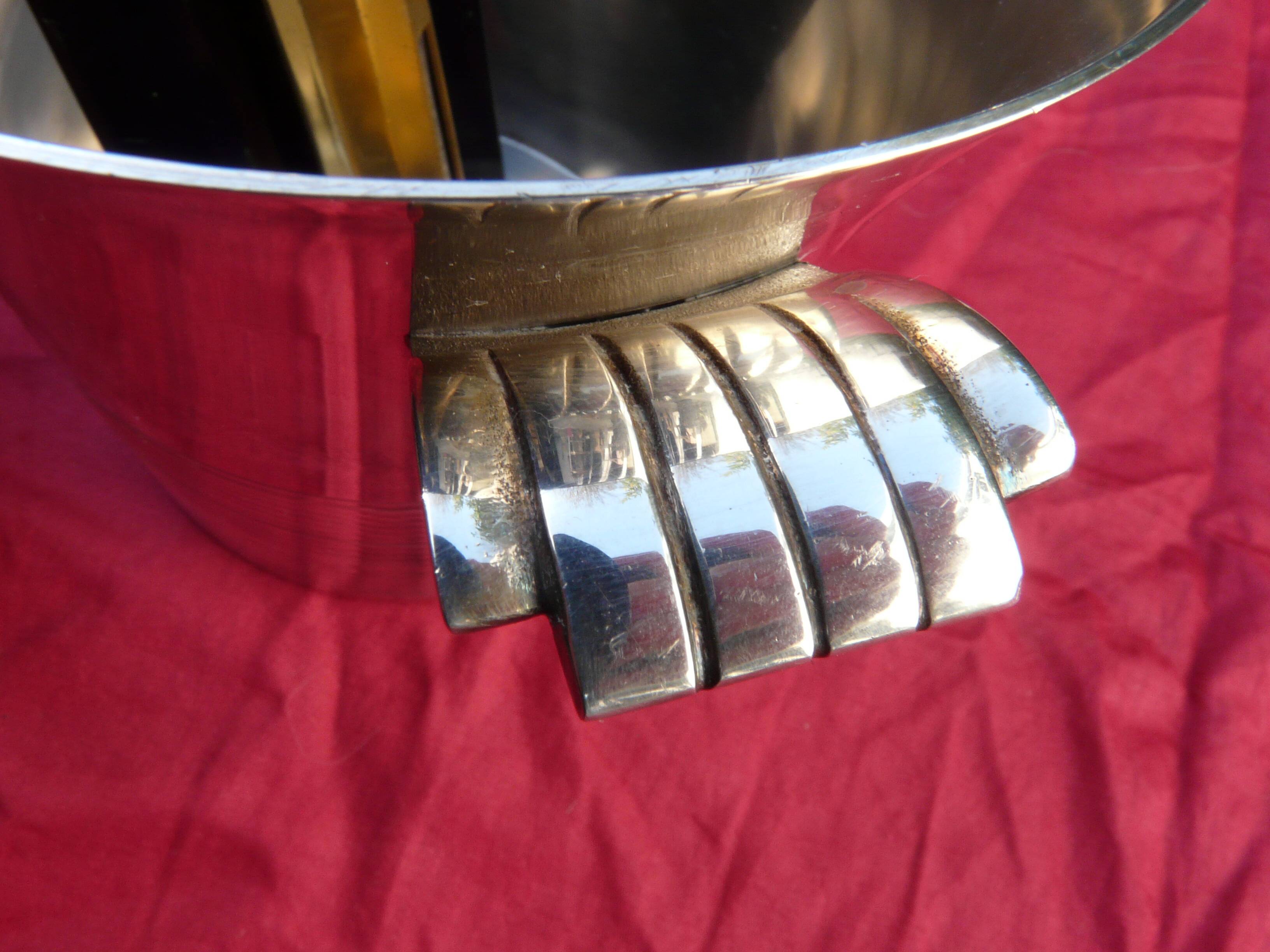 Art-deco ice bucket silver-plated metal art deco period reneka