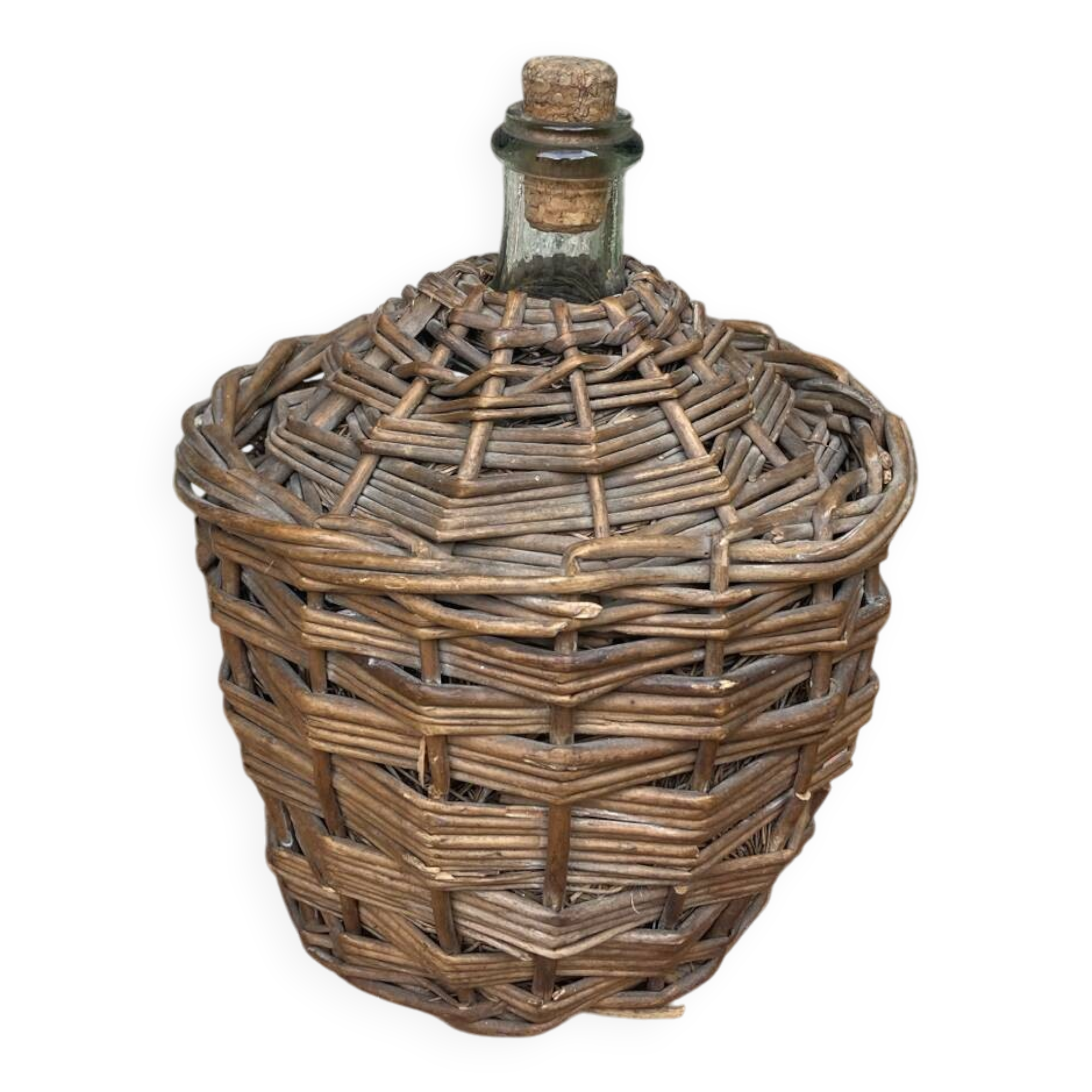 Vintage wicker demijohn