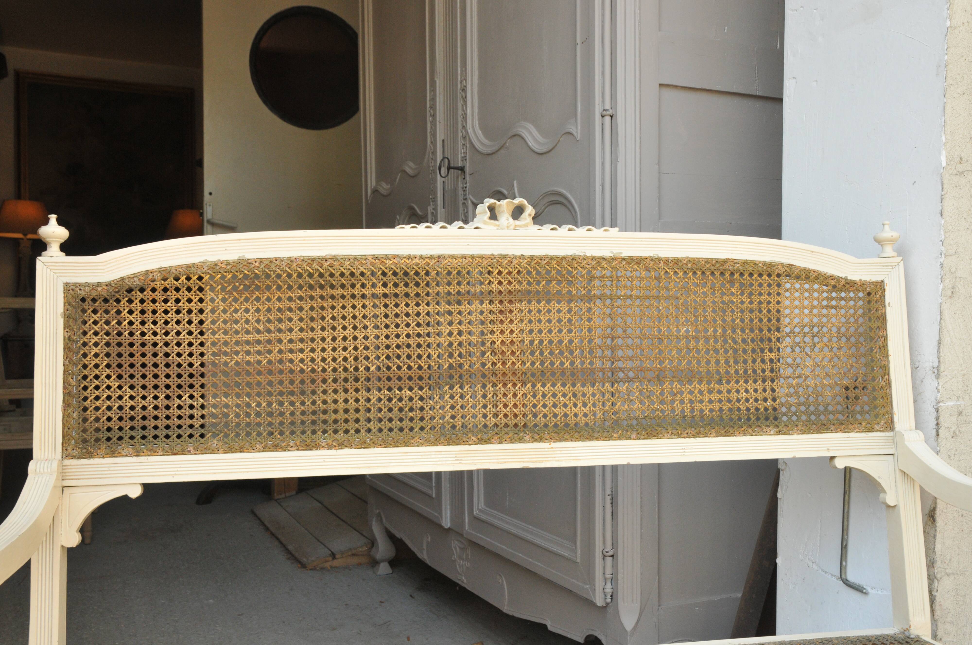 Louis xvi caned bench