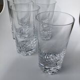 6 Crystal Long Drink Glasses with Spikes