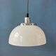 Vintage Guzzini Faro white acrylic glass pendant light