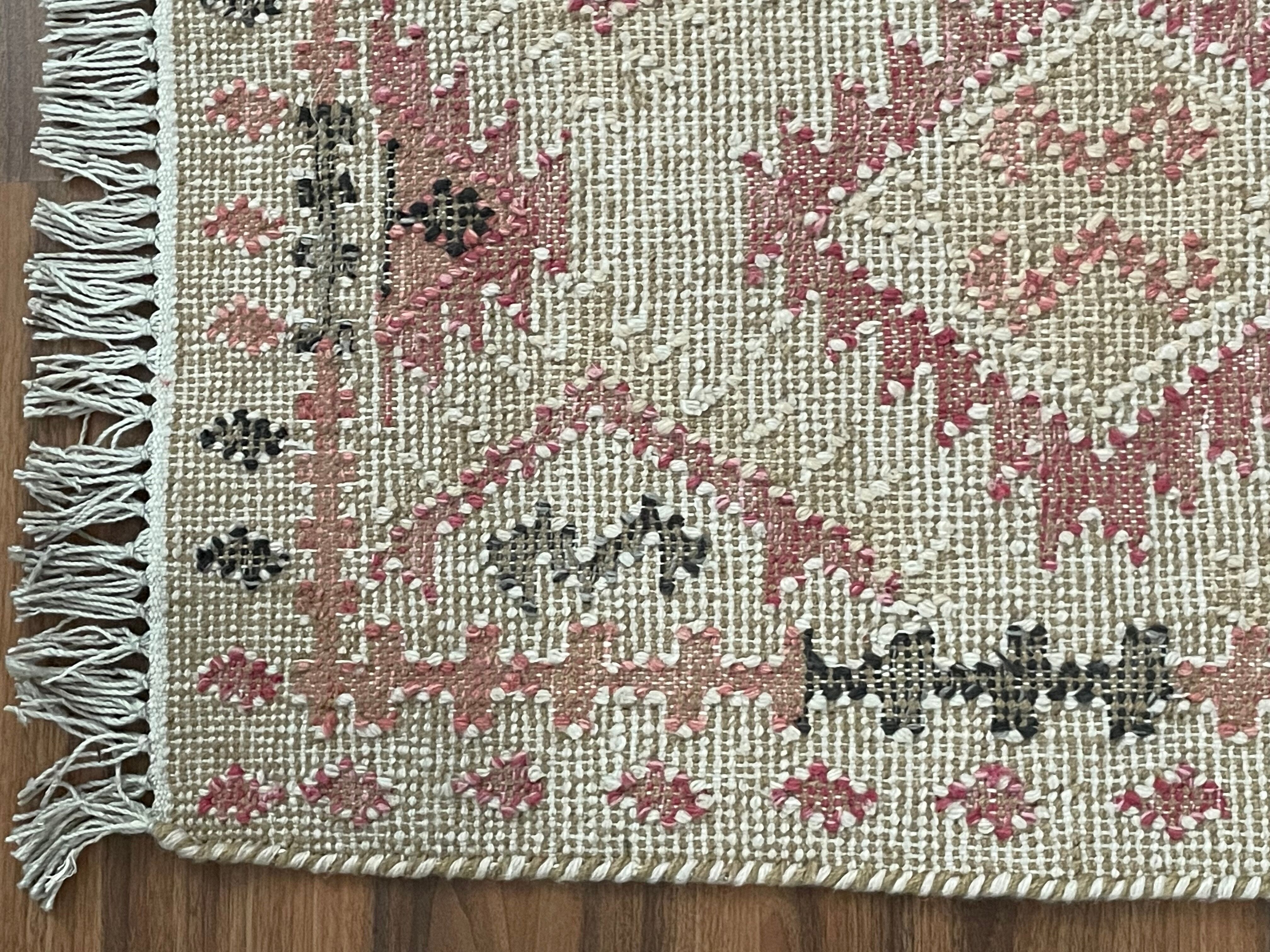Tapis Kilim tissé à la main en coton chanvre Indien traditionnel