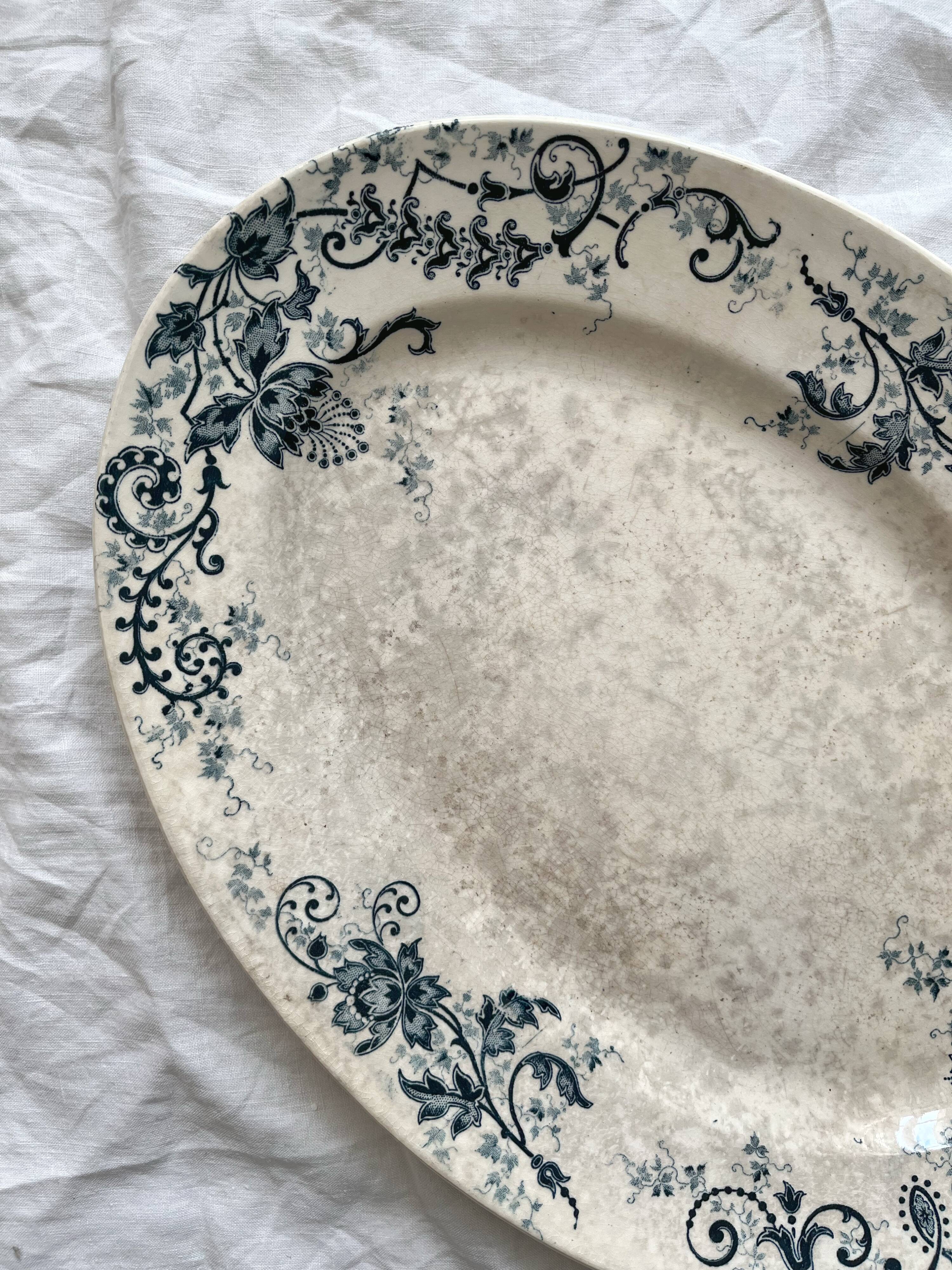 Oval ironstone dish Sévigné, HB & Cie Choisy le Roi