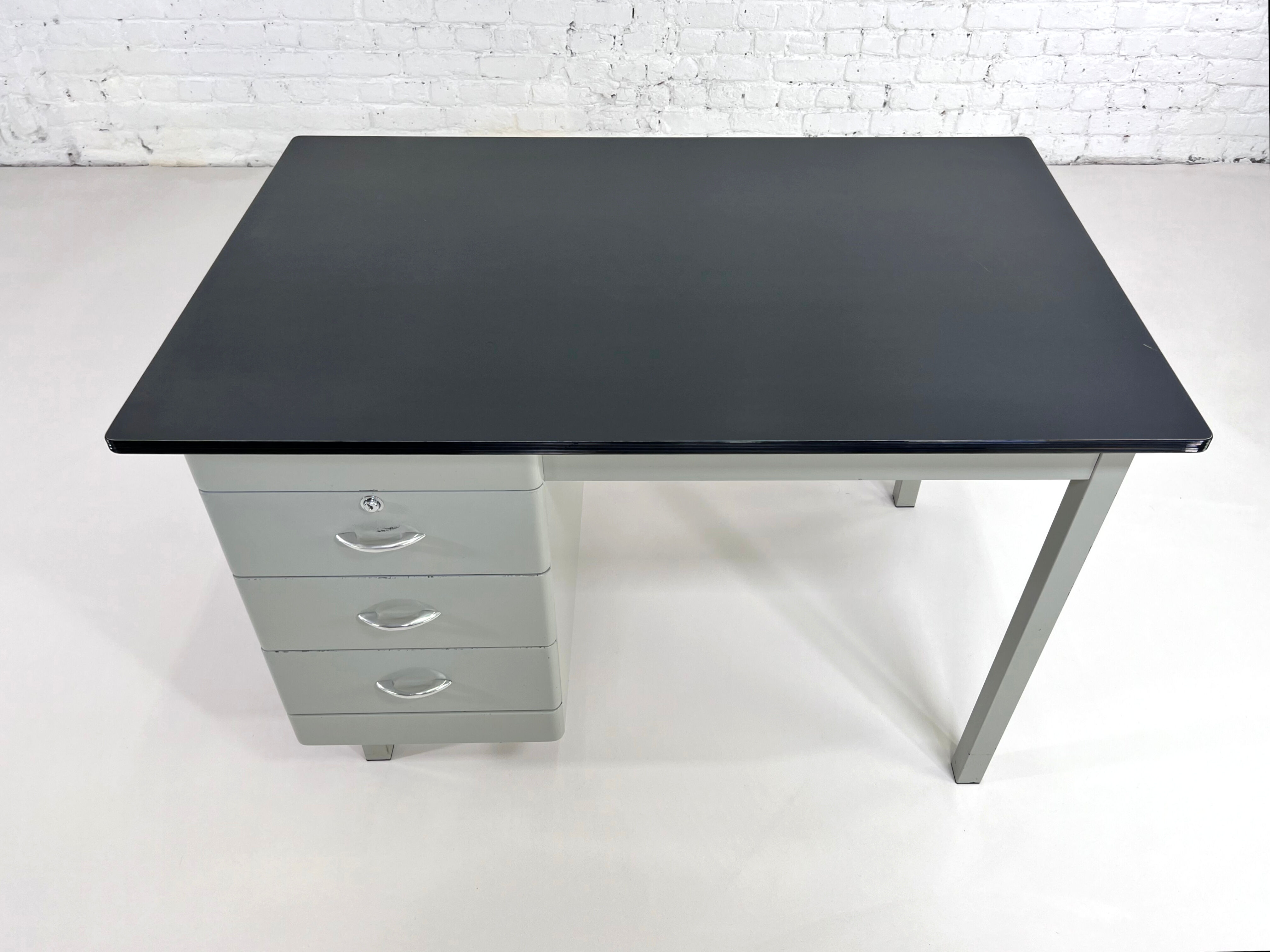 50s desk in industrial style metal