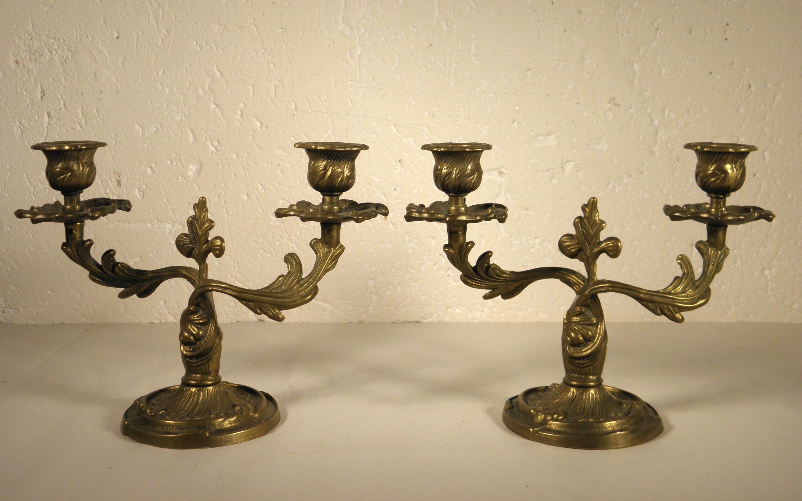 Pair of gilded bronze chandeliers