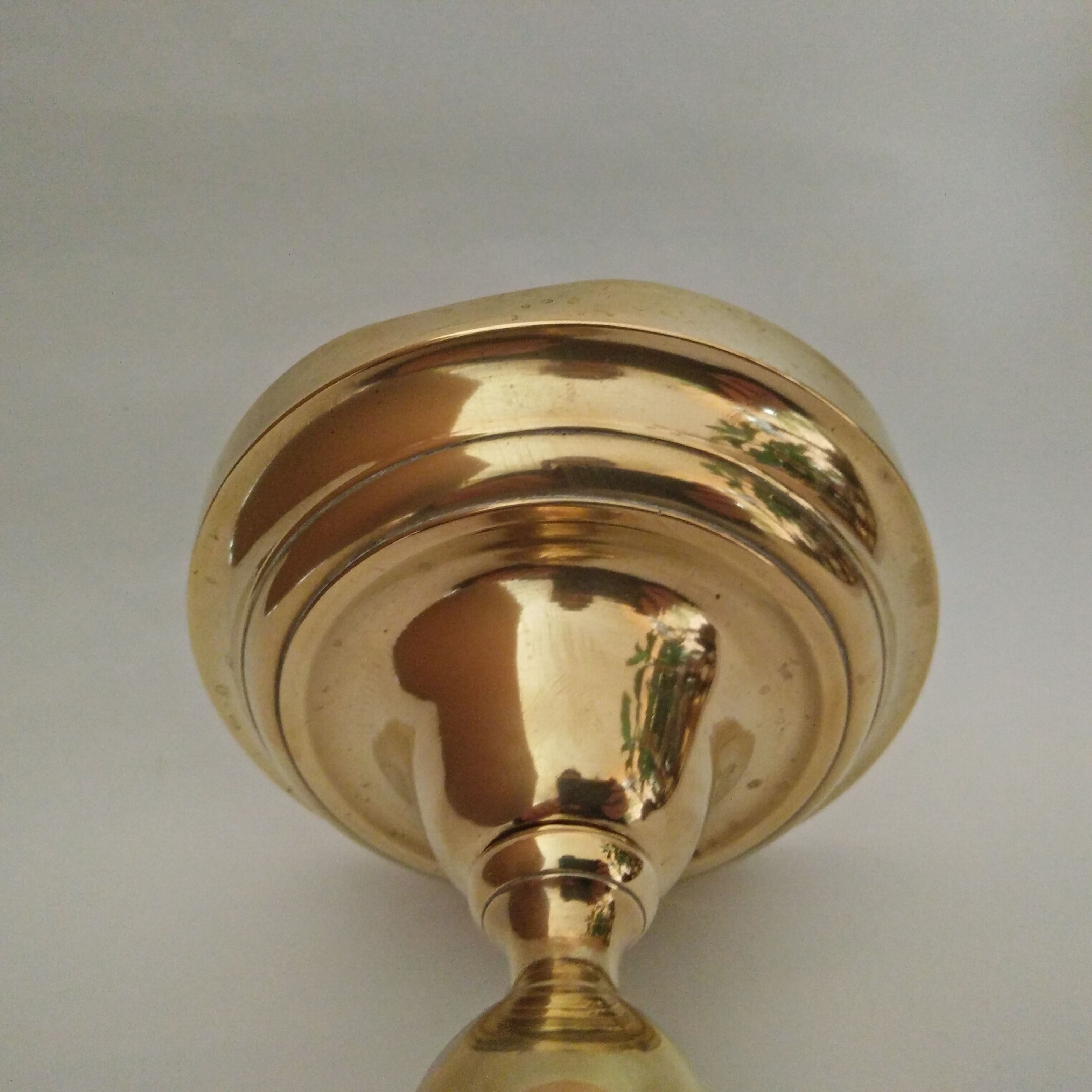 Candle holder torch copper brass gilded nineteenth century
