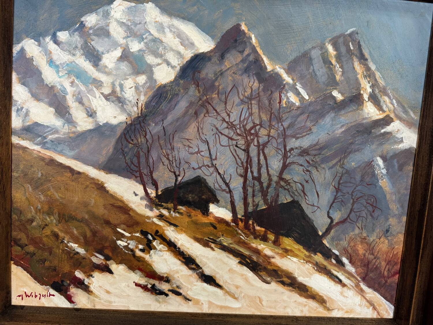 Marcel Wibault Winter Mountain Painting