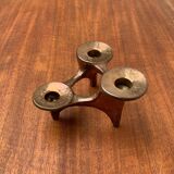 Vintage German brutalist metal candlestick by Harjes