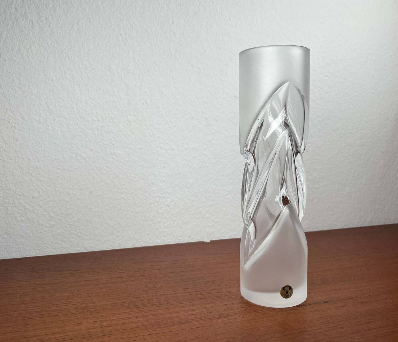 Vintage glass vase from the German Malachit series by Peill & Putzler, 1970s.