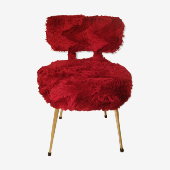 70's dark red moumoute chair