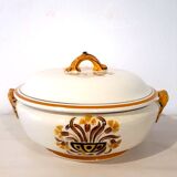 Soupière carnations faience Creil Montereau