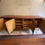 Enfilade and table ebenesterie walnut, mother-of-pearl and lemon tree