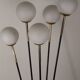 Vintage Arlus floor lamp in black lacquered metal and opaline globes, 1960