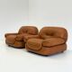 Cognac brown leather Sapporo armchair for Mobil Girgi