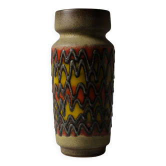 Vase fat lava VEB Haldensleben, zigzag, Allemagne de l'Est, années 1960