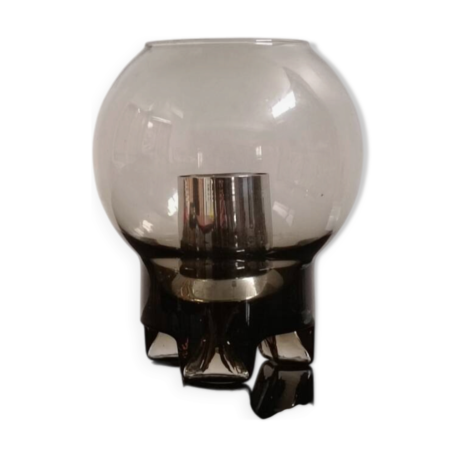 Table lamp with smoked glass by Sussmuth Leuchten 1970s