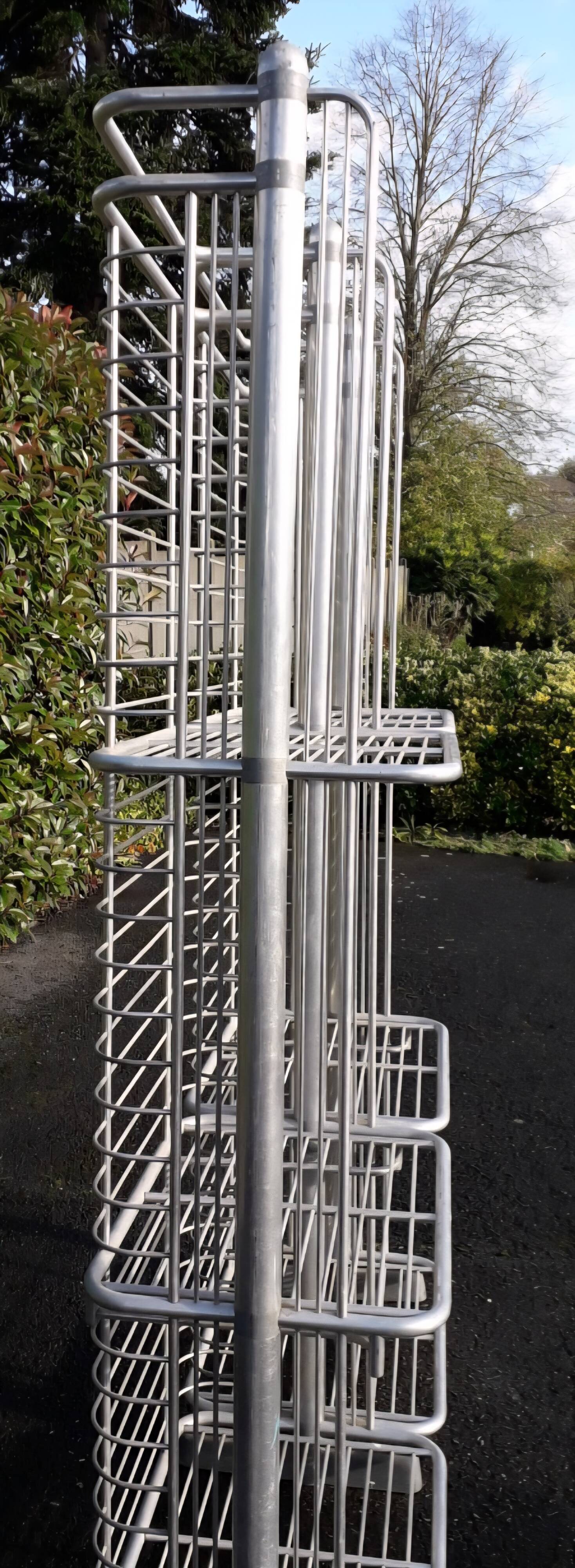 Art Deco shelf, aluminum