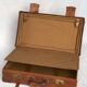 Vintage suitcase 1960 havana gold leather with bellows