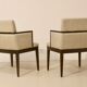 Paire de fauteuils cube année 1960 tissu chiné beige restaurée. Ref SAM SAM