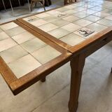 Table extensible en  bois et mosaïque