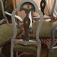 Set of 4 chairs in patinated wood Italian baroque style