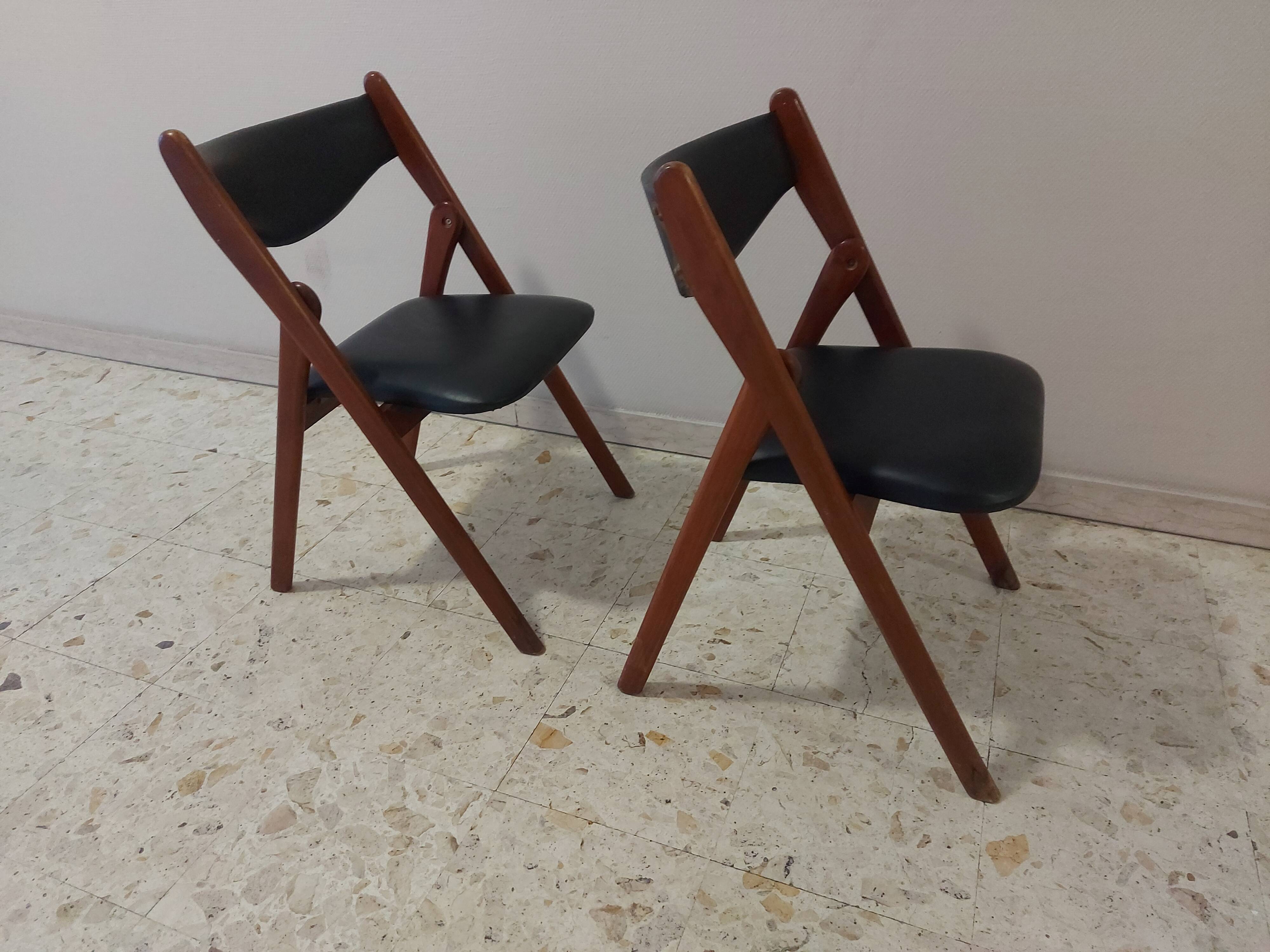 2 vintage folding chairs 50 , 60'S Norquist
