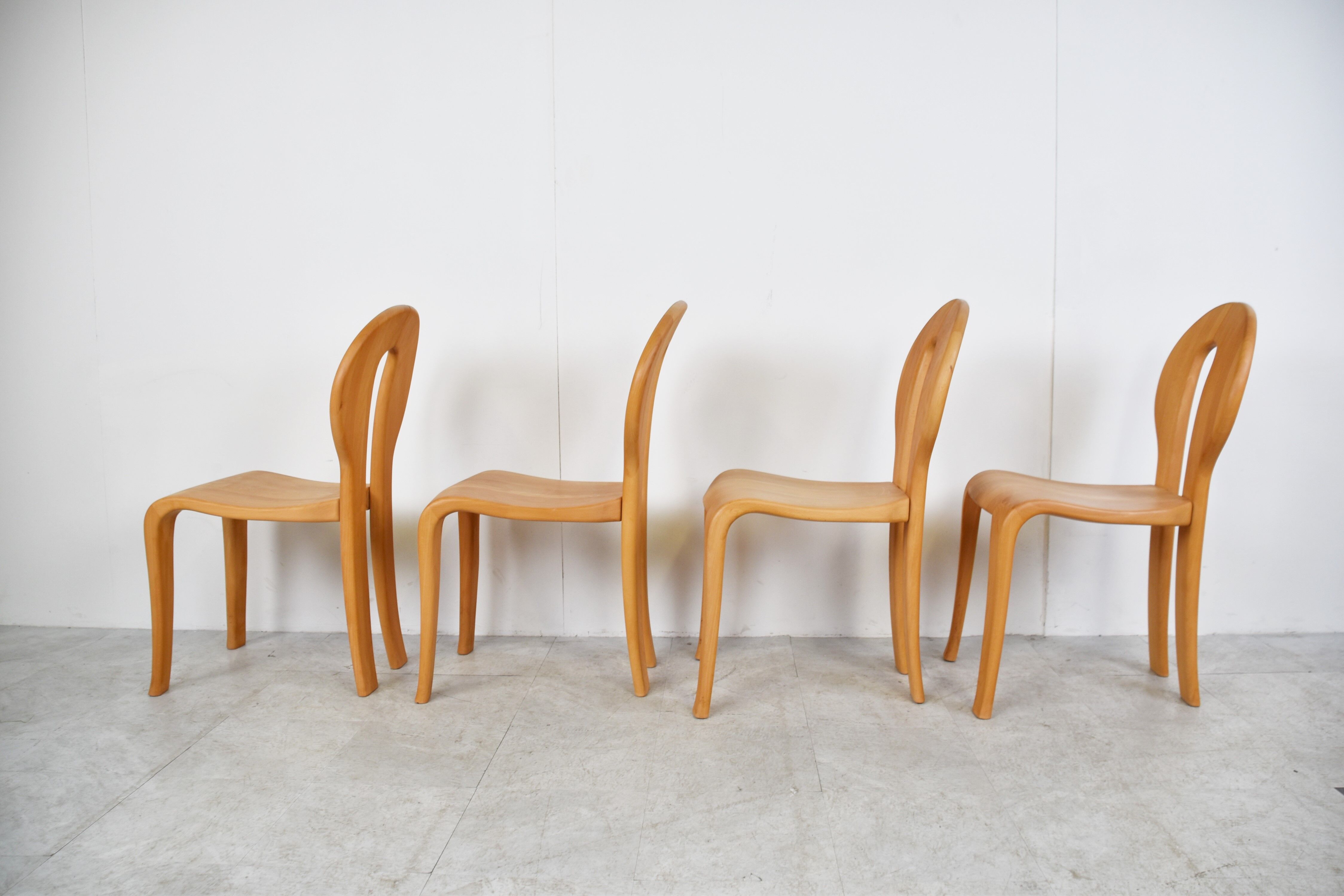 Rainer Daumiller pine wood dining chairs for Hirtshals Savvaerk - set of 4 - 1970s