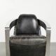 Vintage aviator design armchair in cowhide leather with aluminium