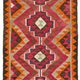 Turkish Handwoven Vintage Herki Kilim 105 cm x 340 cm