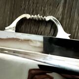 Large old stainless steel tray with stylish handles