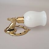 Gilded bronze wall lamp with iron and horse head 1950/1960.