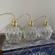 Trio of suspension in electrified chiseled glass to nine