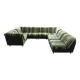 Large 7 piece modular / sectional sofa in striped upholstery, Germany, 70s