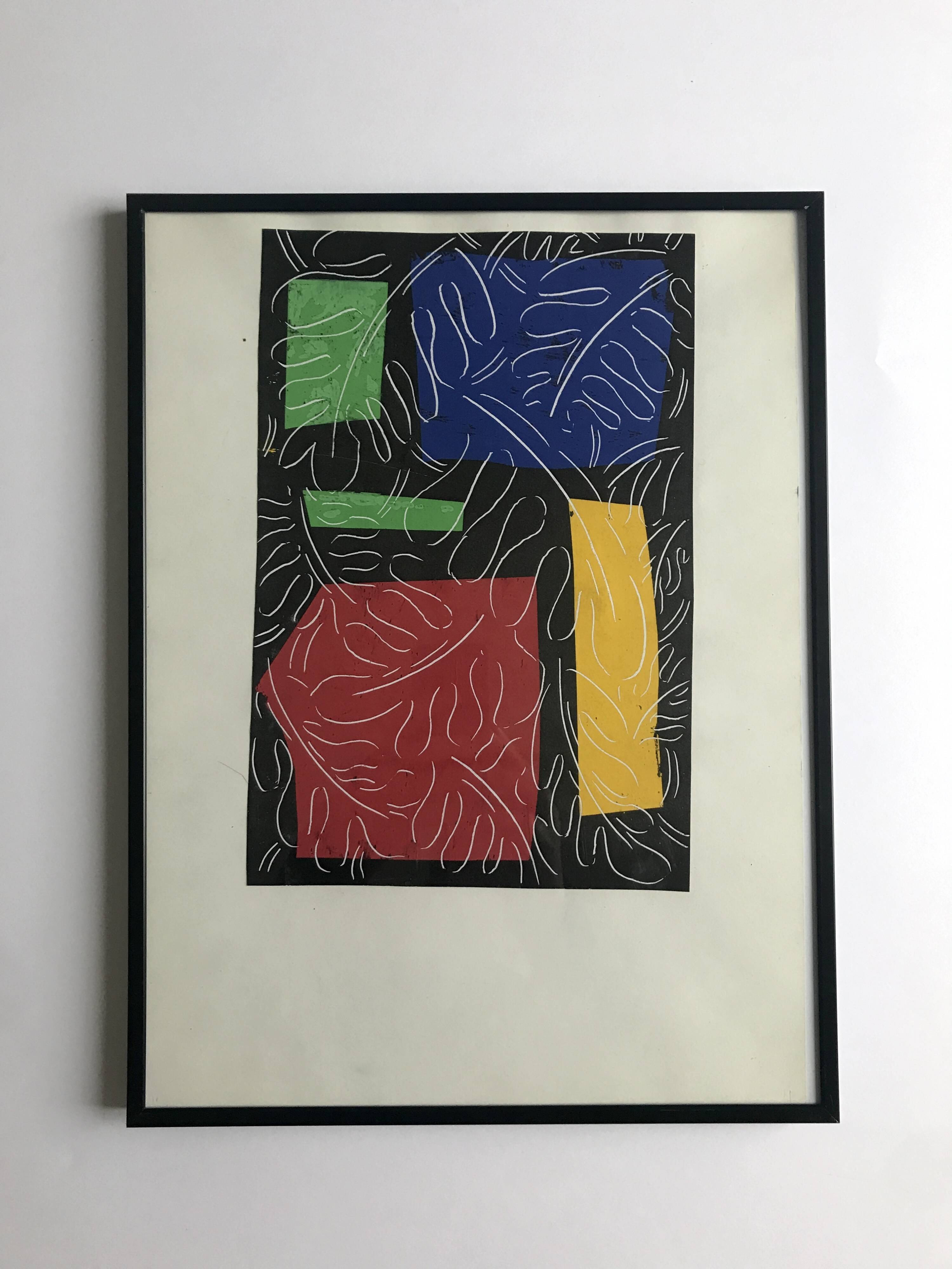 Elie Dayan, Untitled (Vegetal Pattern 1). Mixed media on paper.