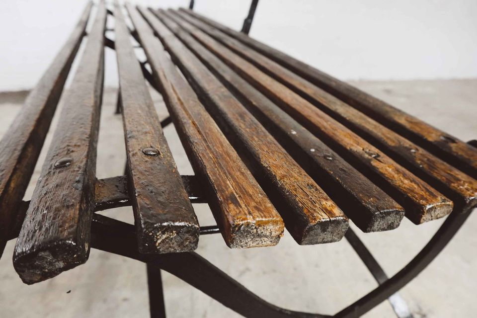 Antique foldable garden bench