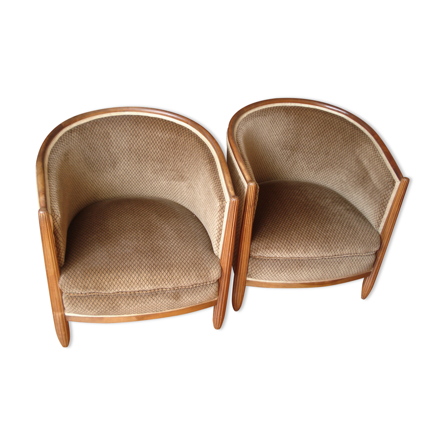 Paire de fauteuils tonneau