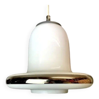 Danish Modern white glass hanging lamp