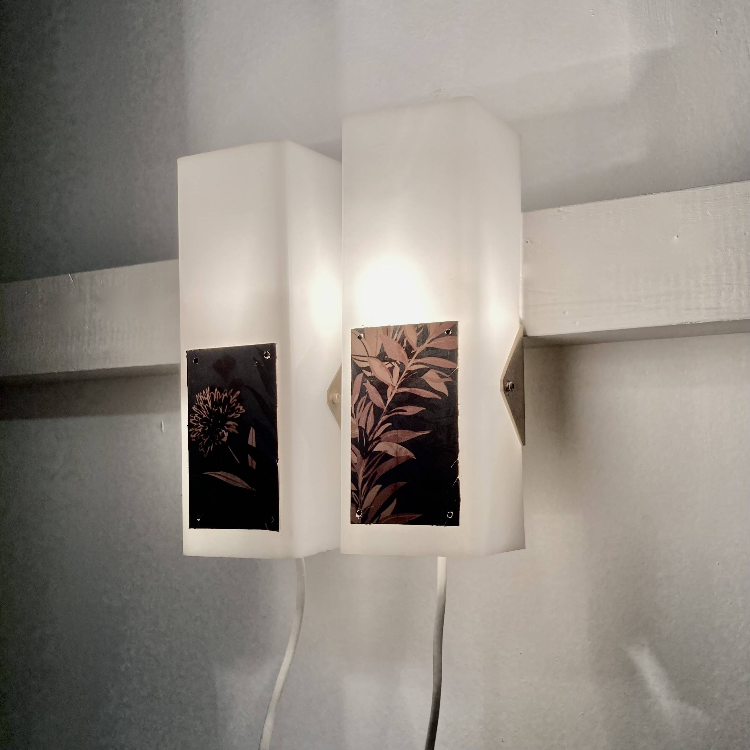 Pair of Scandinavian design wall lights from the 1950s.