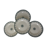 4 vintage flat plates in iron earth from HBC