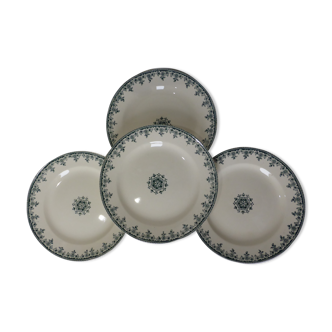 4 vintage flat plates in iron earth from HBC