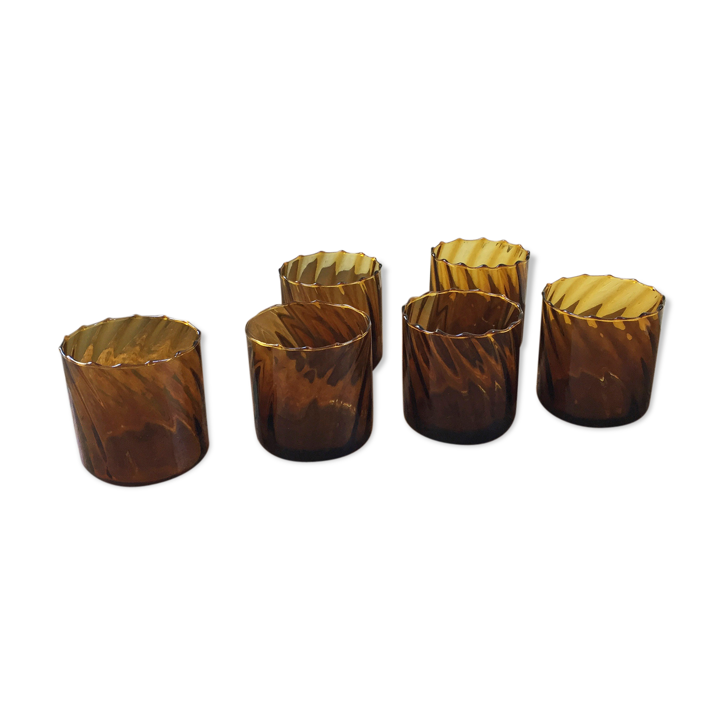 Set of amber glasses