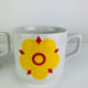 2 porcelain cups Tognana Italy seventies, flowers